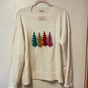 Festive Sweater with Colorful Trees